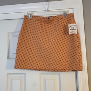 ZARA peach/black polka dot mini skirt!